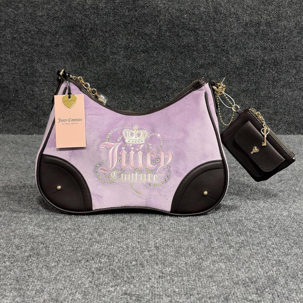 Juicy Couture Dreamy Juicy Shoulder Bag Womens Medium Lavender Coin Purse NWT